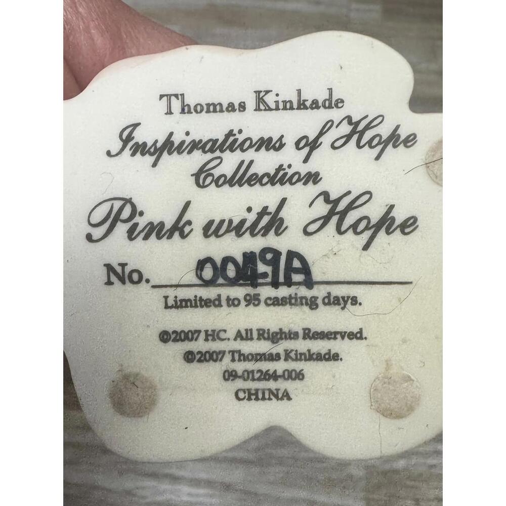 thomas kinkade pink with hope figurine 2007 limited 95 days - Picture 5 of 7